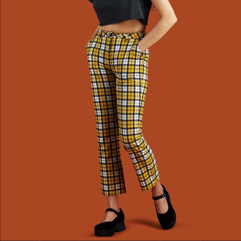 UNIF Yellow Plaid Dawson Pant